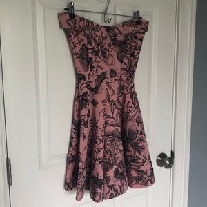 Betsy Johnson pink strapless dress